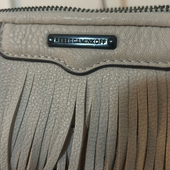 Rebecca Minkoff Fringe Leather Clutch Crossbody Bag, Beige - Picture 6 of 9